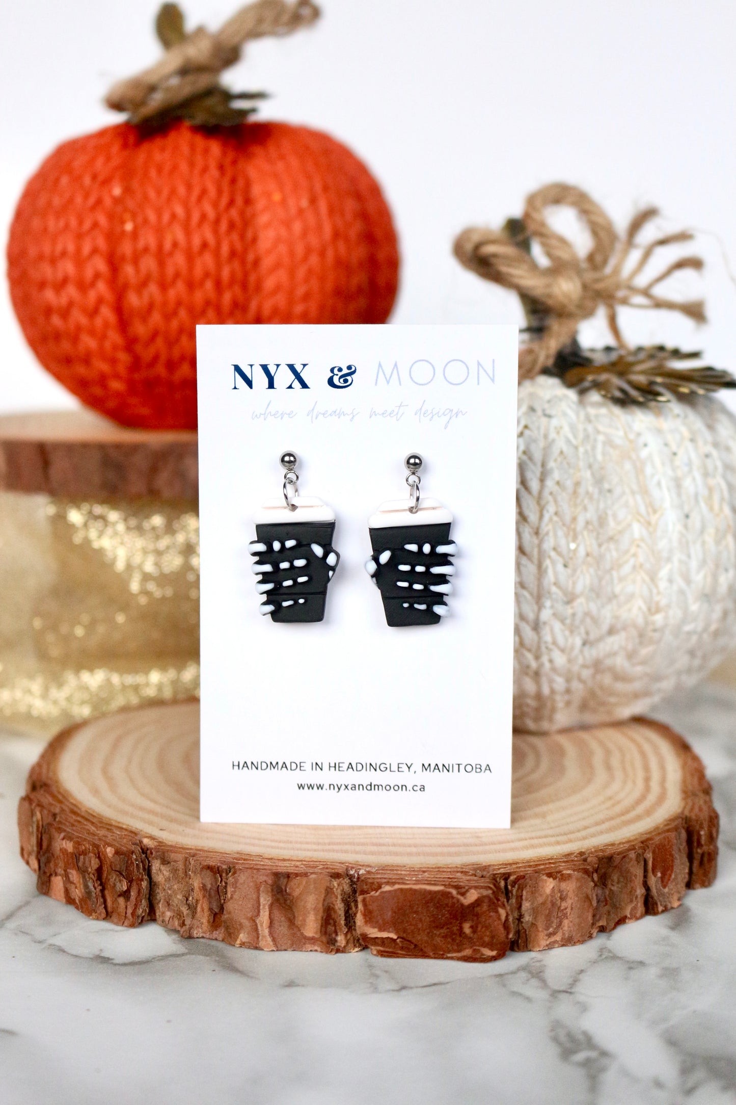 Skeleton Coffee Cup | Dangle Earrings