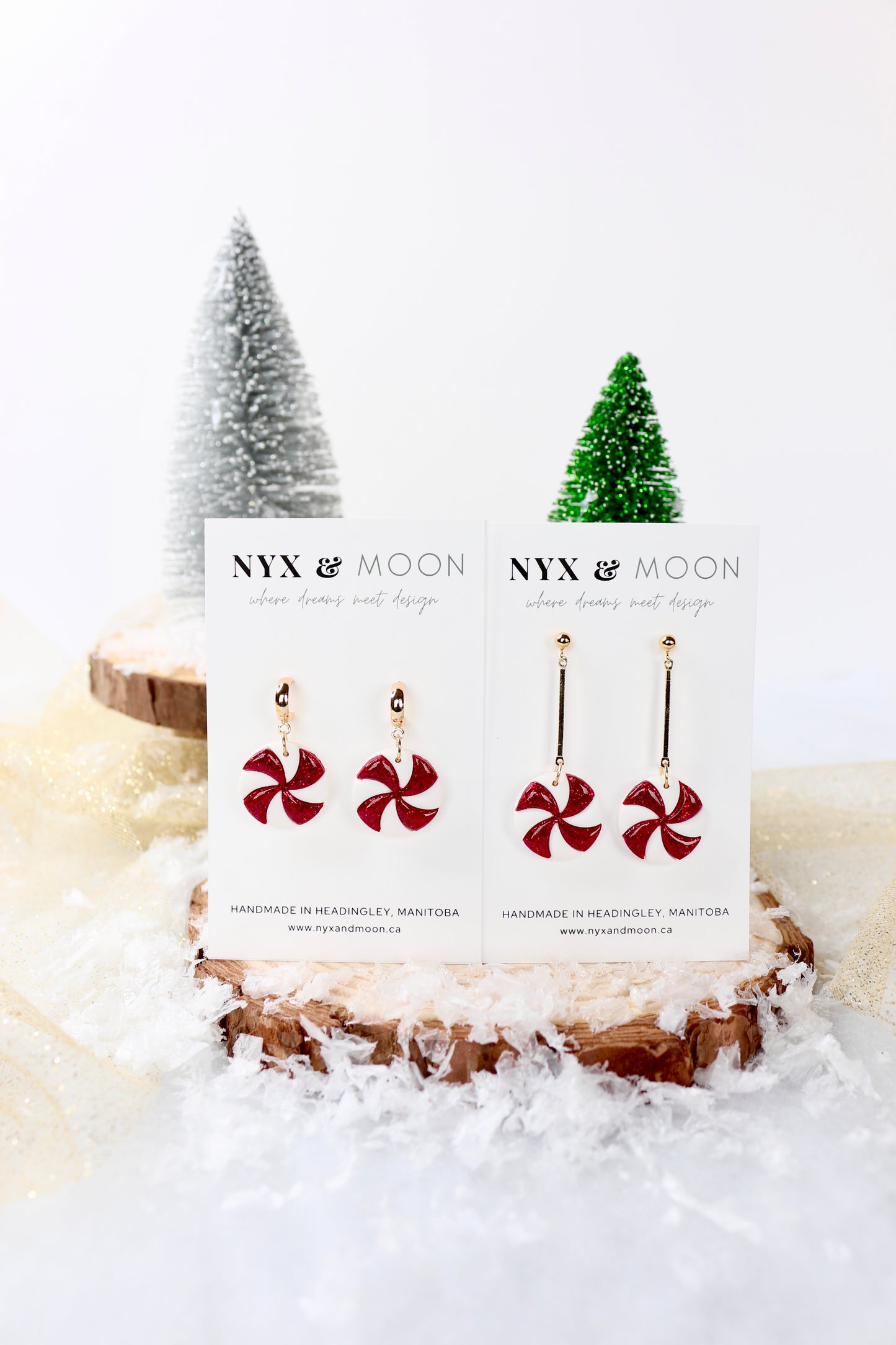 Peppermint Swirl | Dangle Earrings