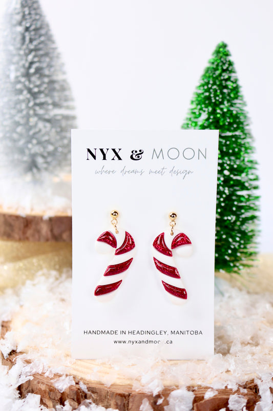Large Candy Cane | Dangle Earrings