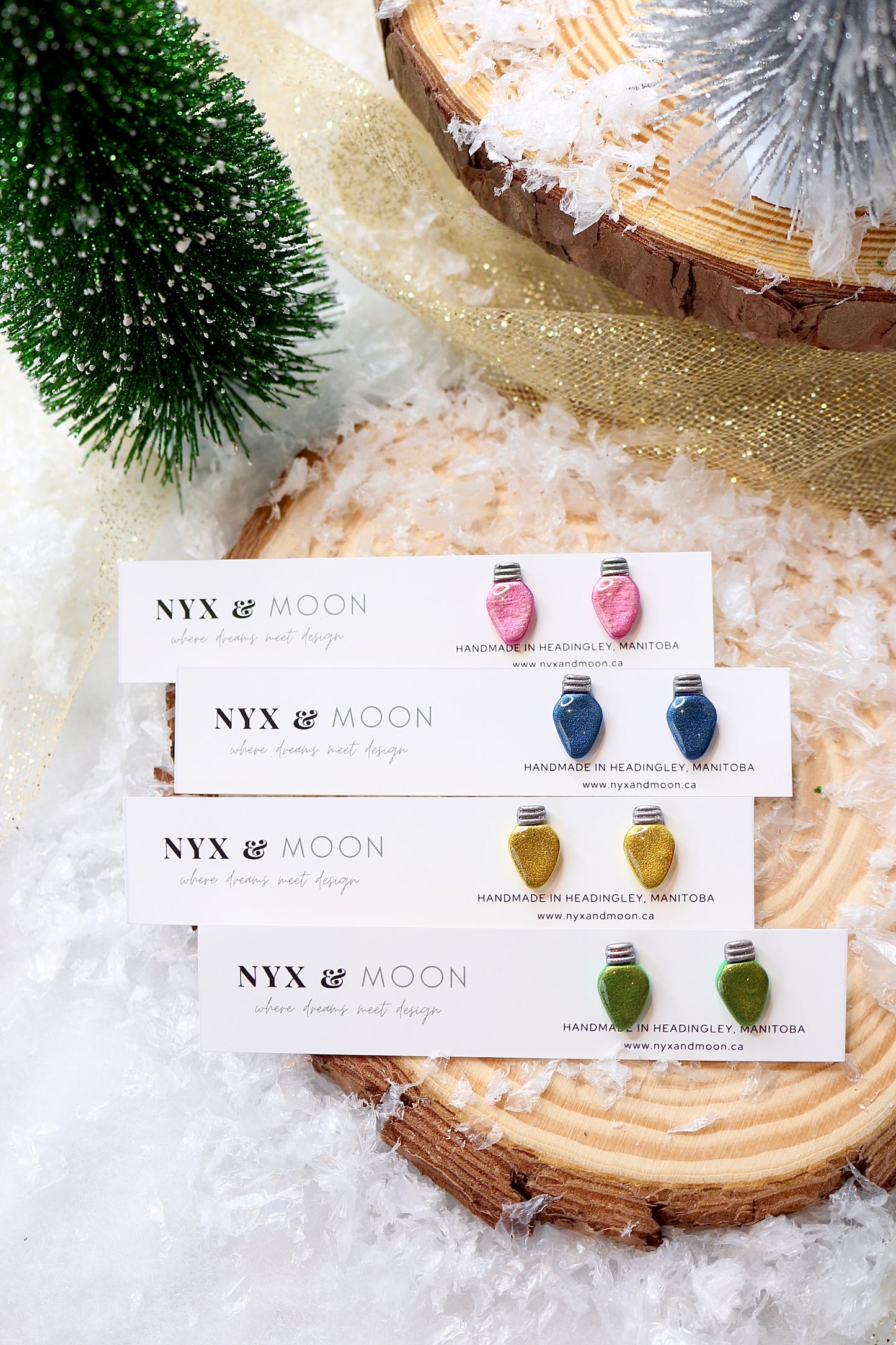 Holiday Bulbs *Holographic* | Stud Earring
