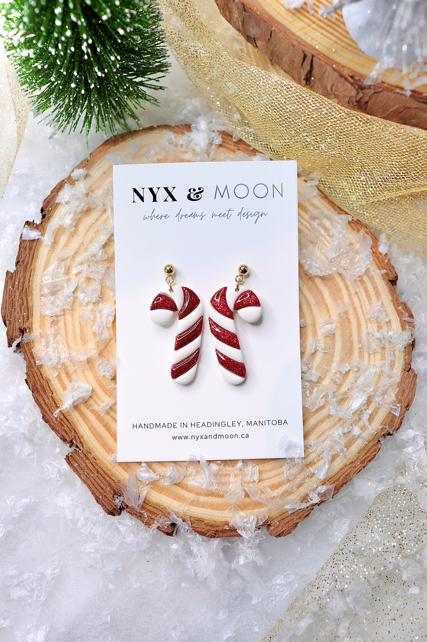 Large Candy Cane | Dangle Earrings