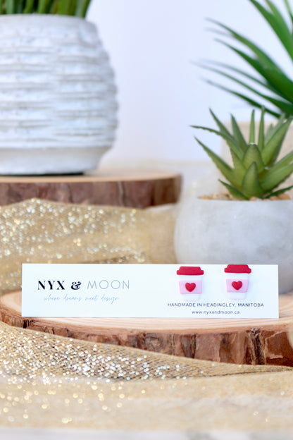 Valentine Coffee Cup | Stud Earring