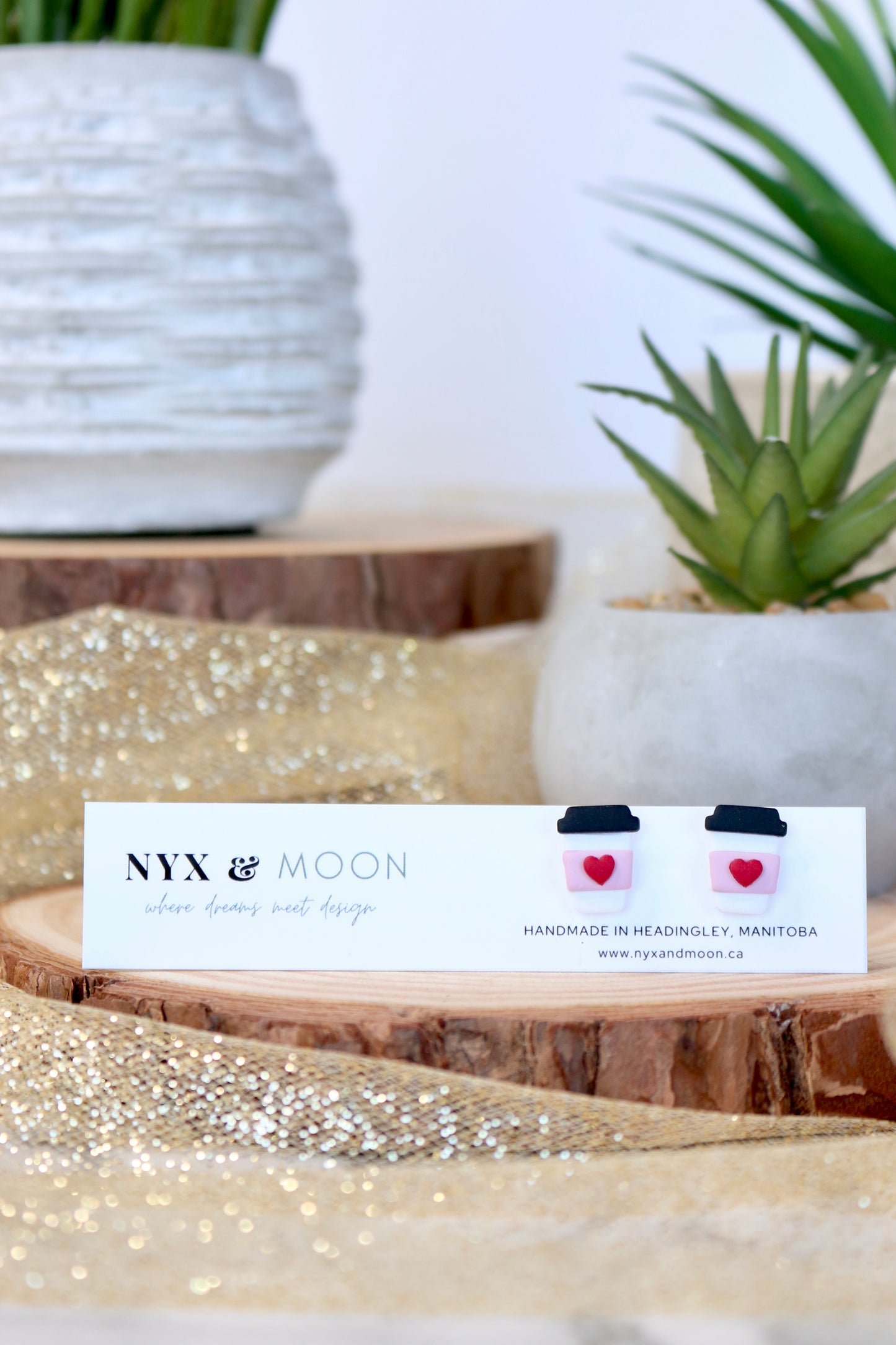 Valentine Coffee Cup | Stud Earring