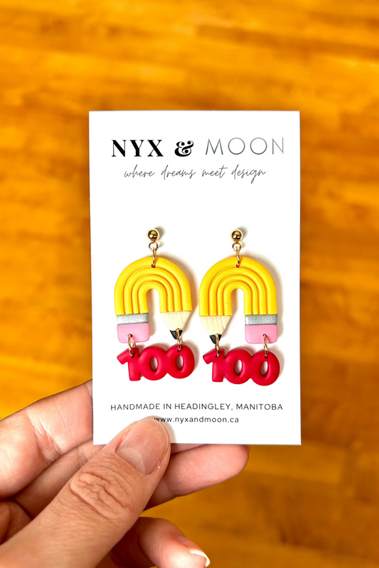 "100 Day" School Dangle Earrings